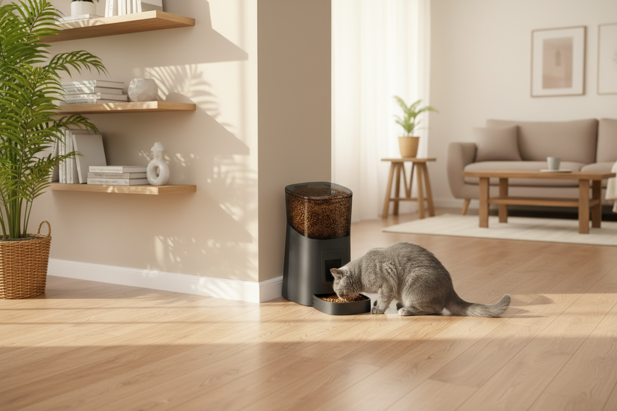 Pet Feeder,1080P HD Wifi 6L Automatic Cat Feeder 110°Angle Adjustable with Night Vision