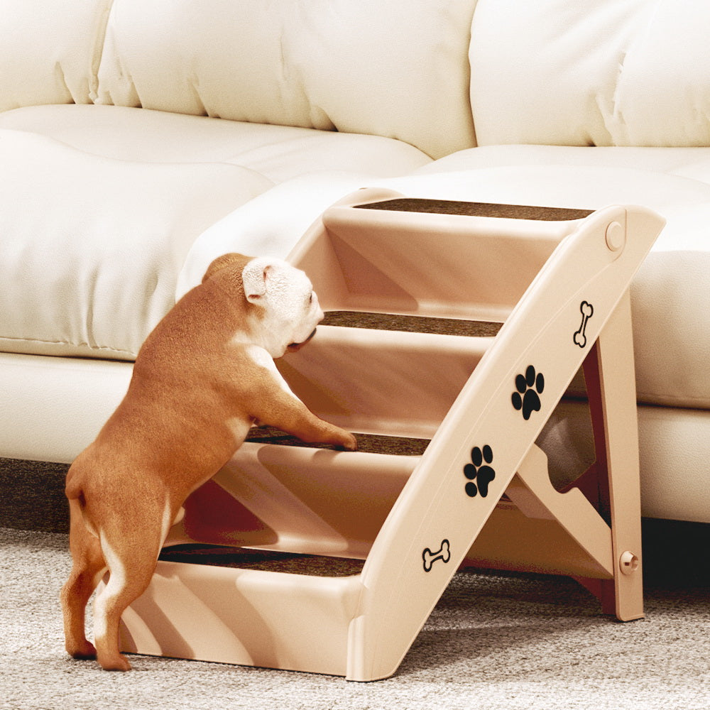Pet Stairs Ladder Portable Foldable Beige
