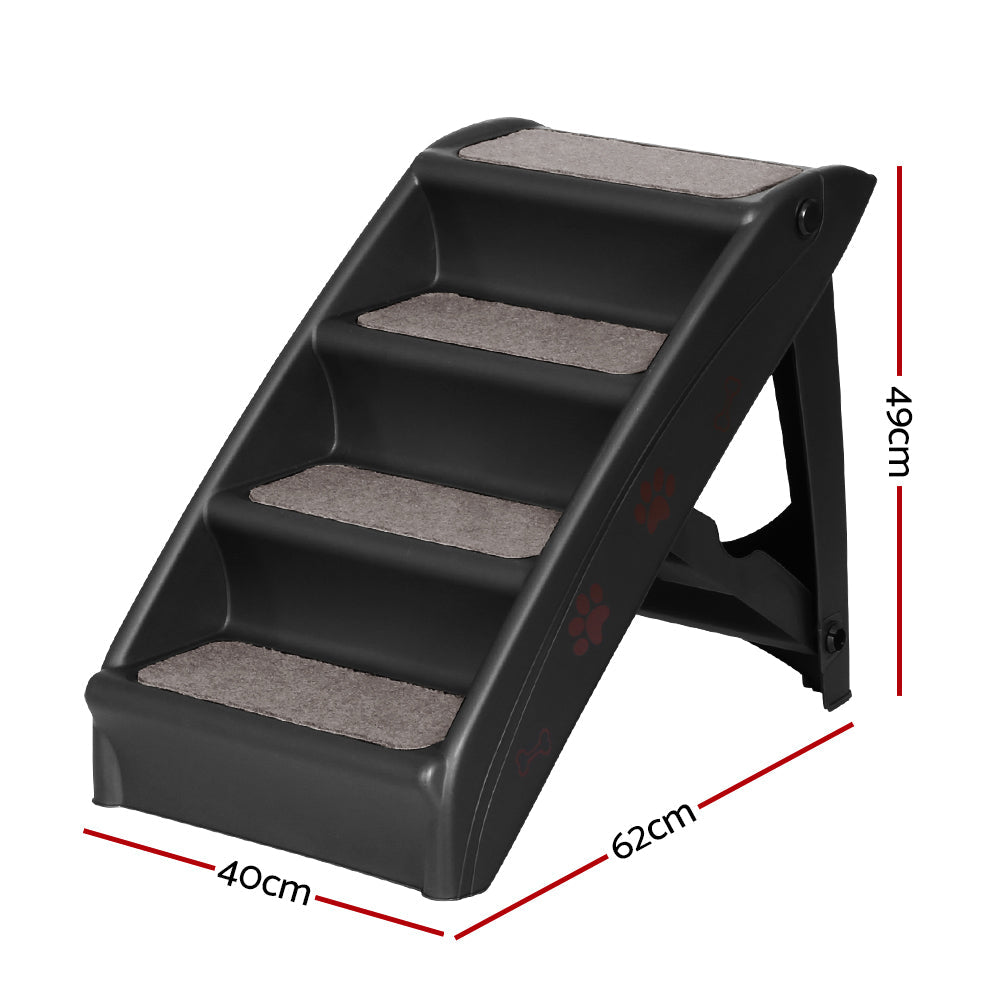Pet Stairs Ladder Portable Foldable Black