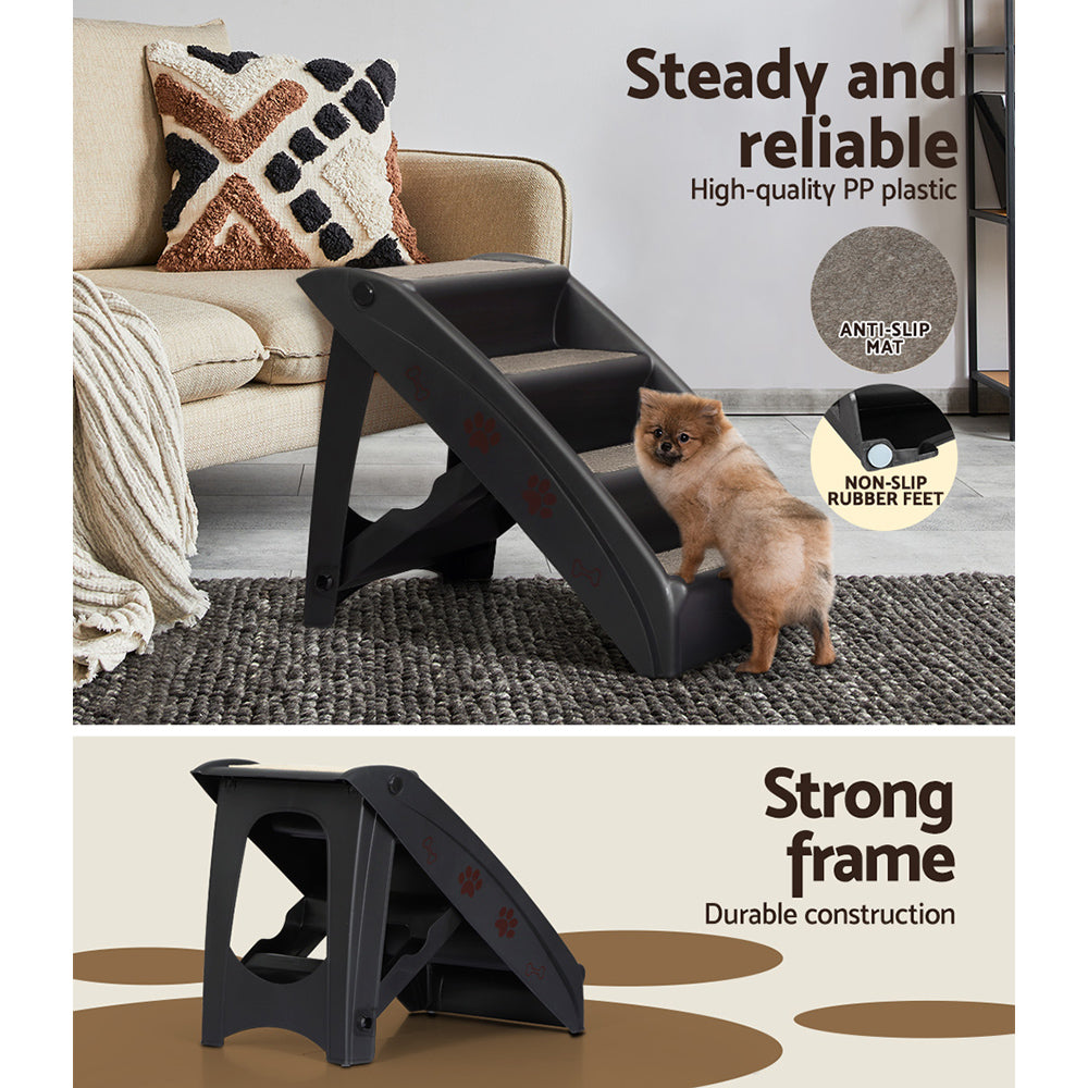 Pet Stairs Ladder Portable Foldable Black