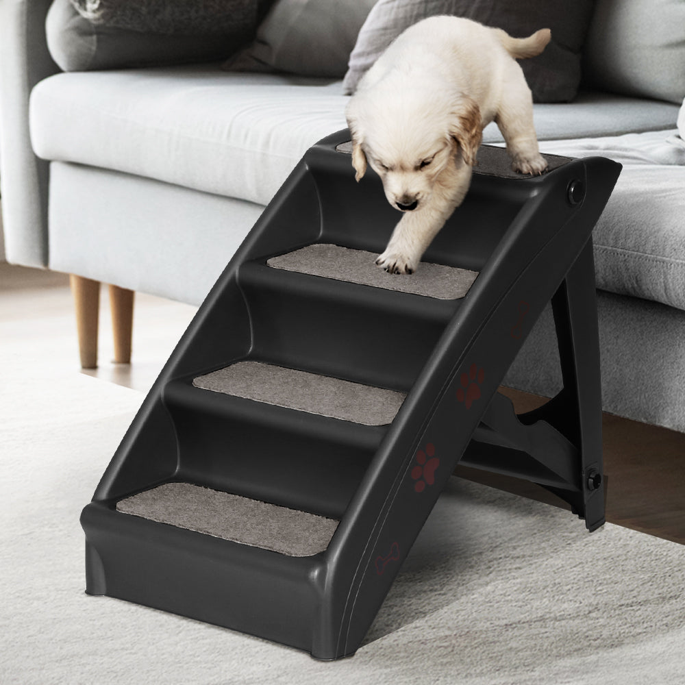 Pet Stairs Ladder Portable Foldable Black