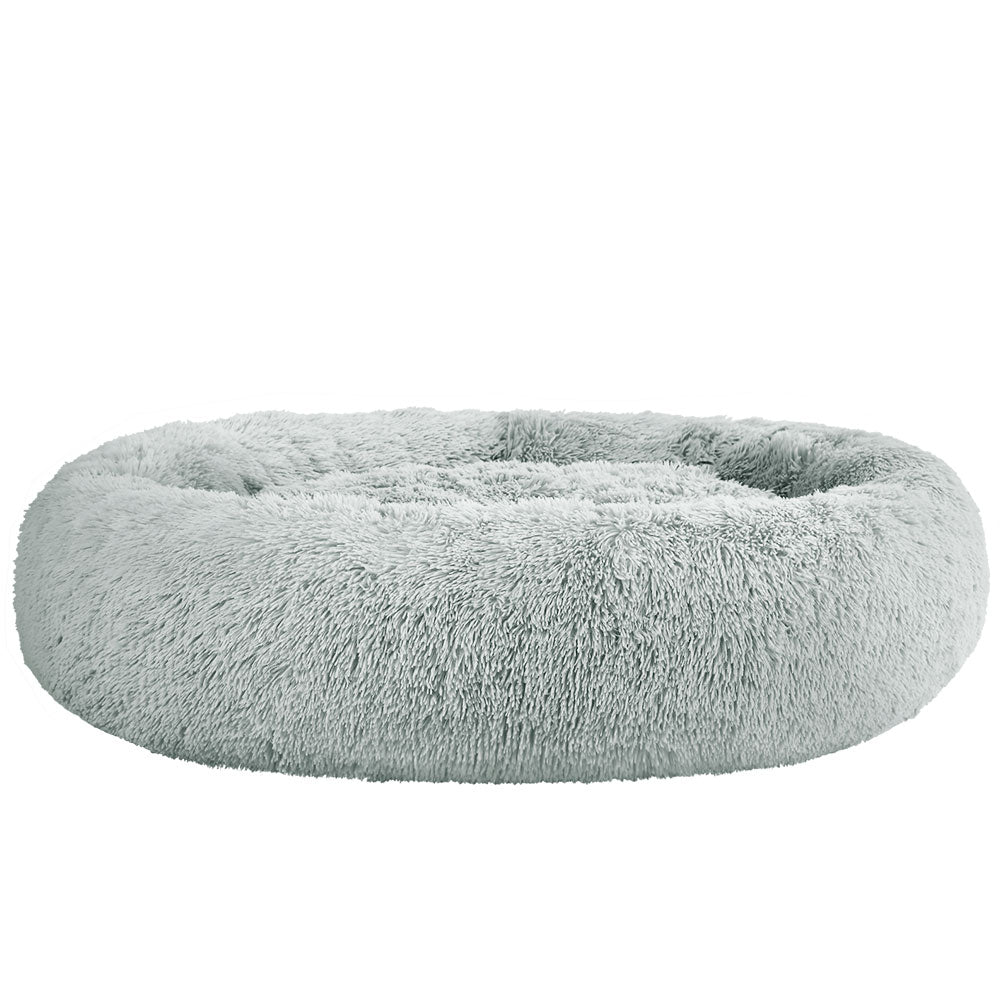 True Blue Pets Calming Extra Large Soft Plush Pet Bed in Light Grey