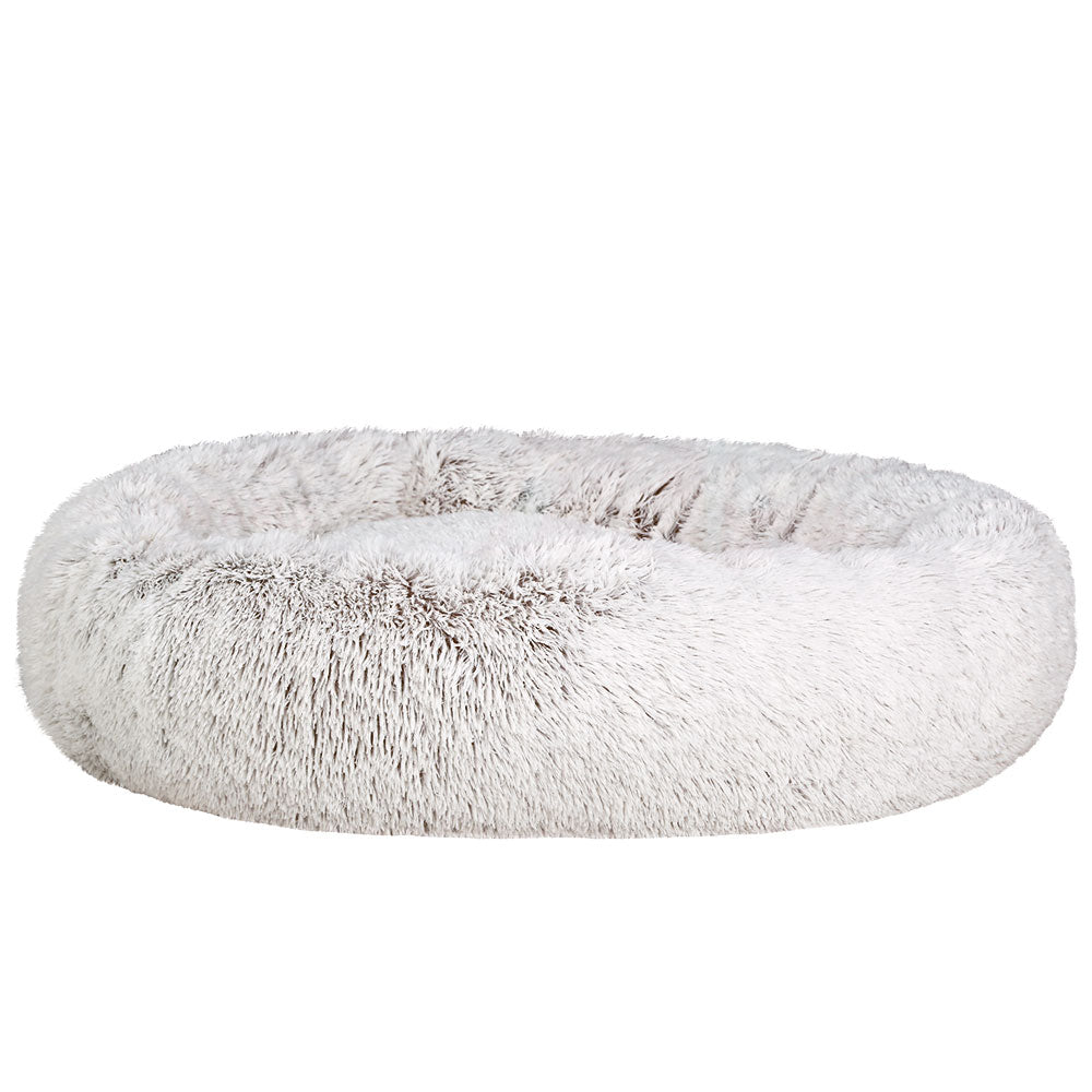 True Blue Pets Calming Extra Large Plush Pet Bed in White & Brown