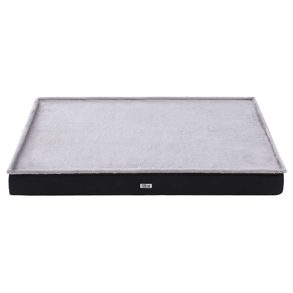 True Blue Pets Extra Large Calming Plush Pet Bed with Soft Foam Cushion and Washable Cover in Grey