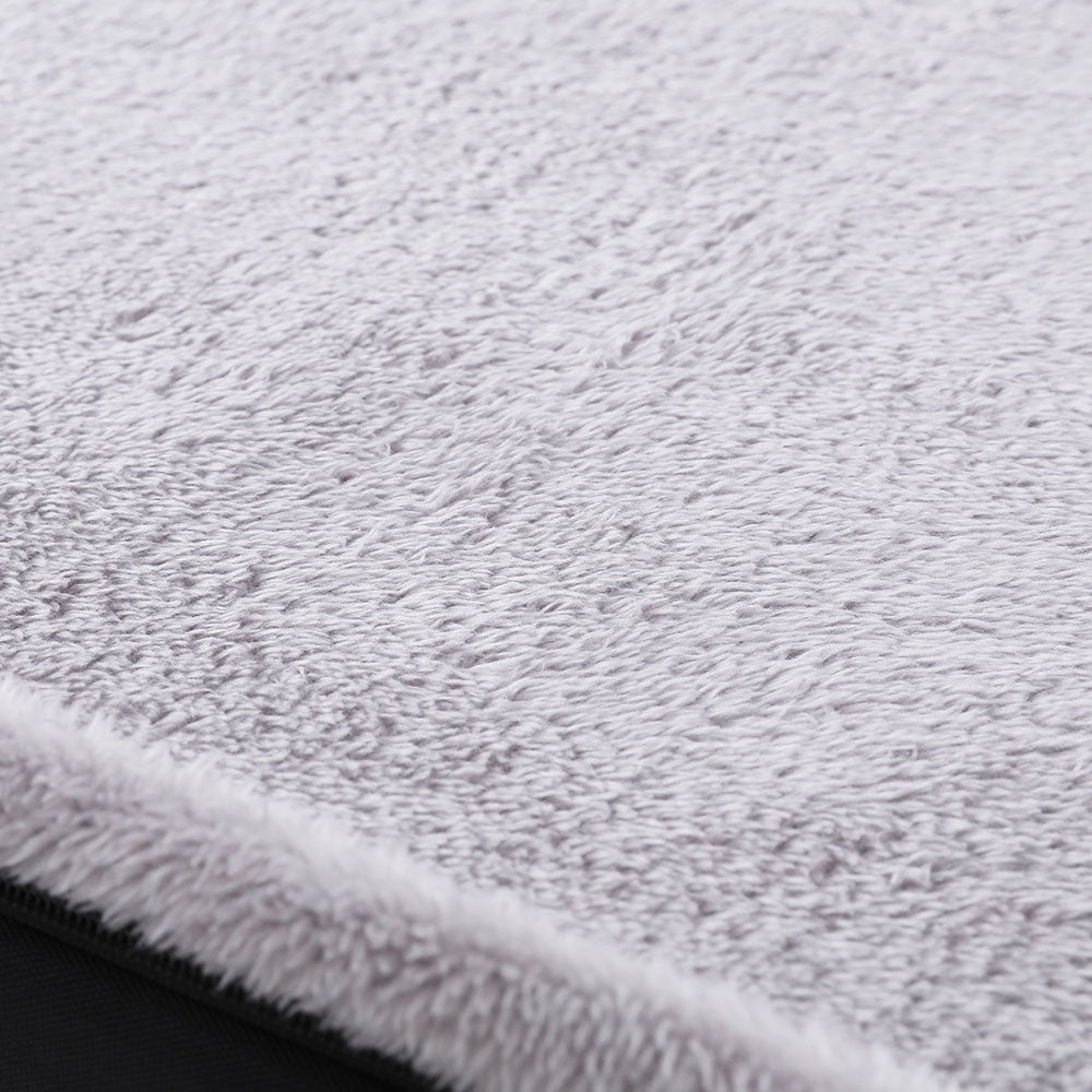 True Blue Pets Extra Large Calming Plush Pet Bed with Soft Foam Cushion and Washable Cover in Grey