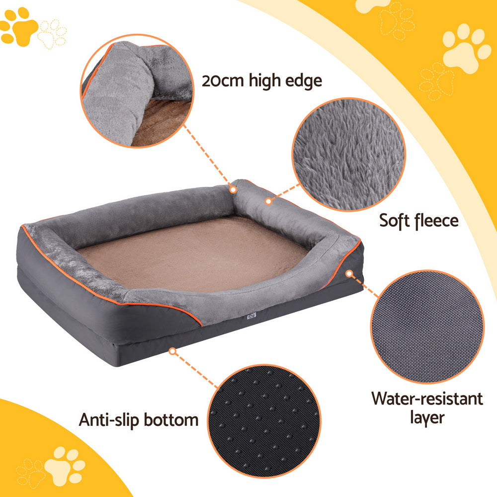 True Blue Pets Orthopedic Luxury Dog Bed - Plush Fleece Sofa Cushion Mat