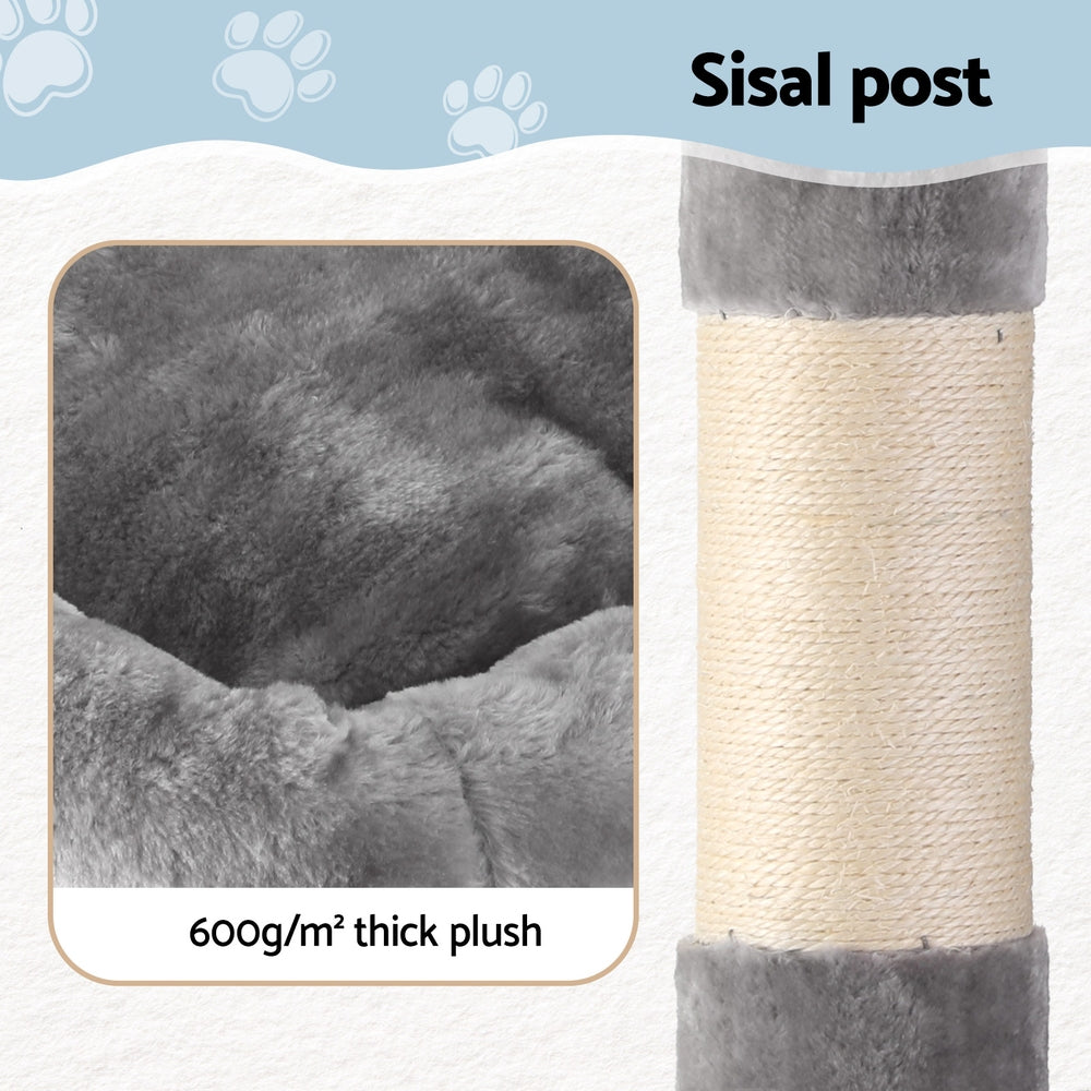 Cat Tree 145cm Scratcher Condo House Light Grey