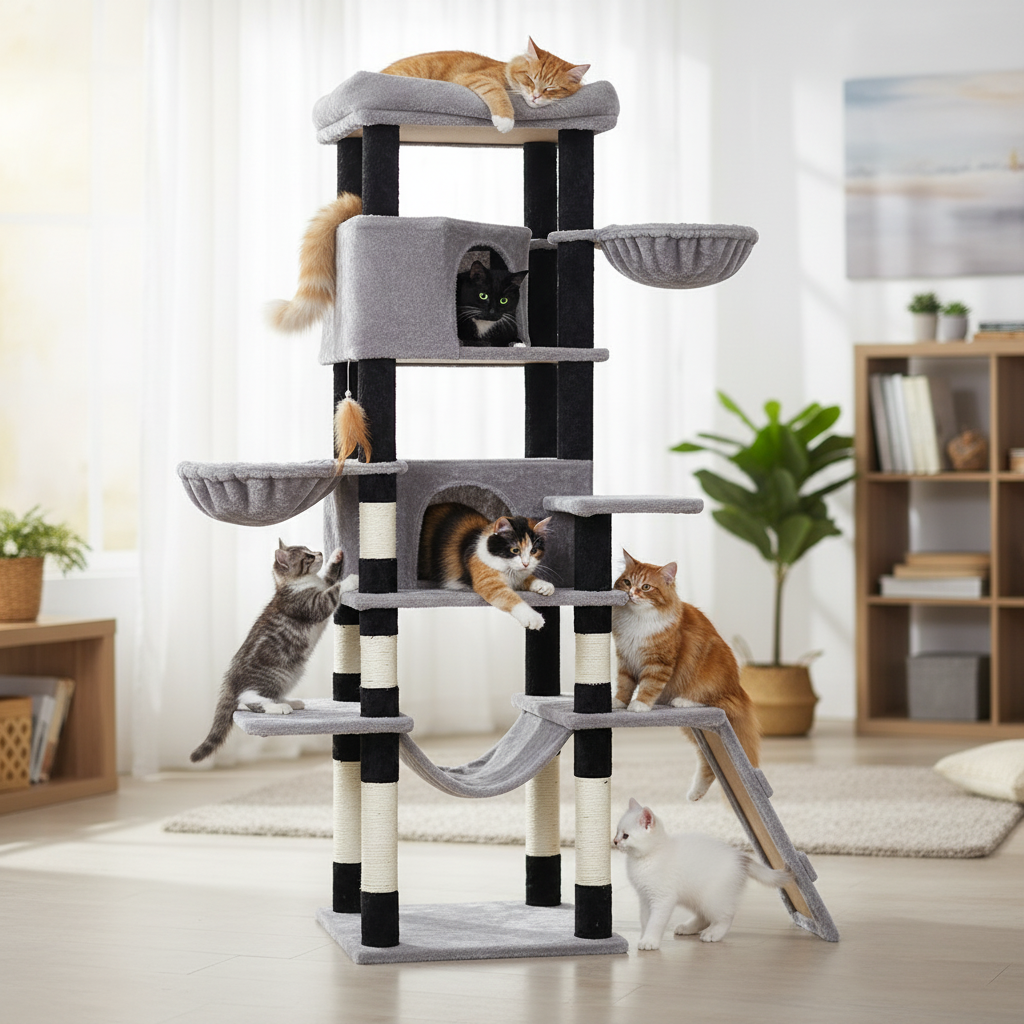 i.Pet Cat Tree 161cm Tower Scratching Post Scratcher Wood Condo House Play Bed