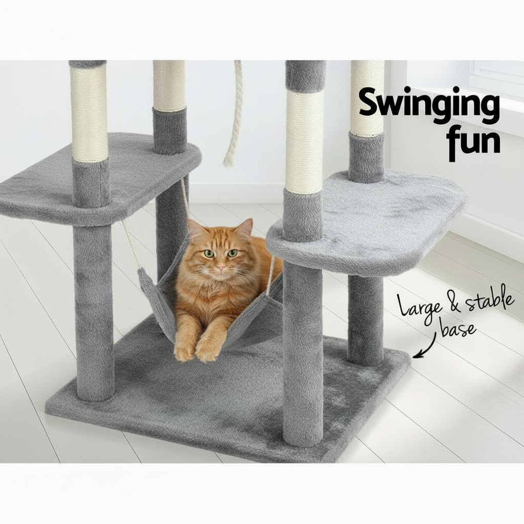 i.Pet Cat Tree 171cm Tower Scratching Post Scratcher Wooden Condo House Bed Toys