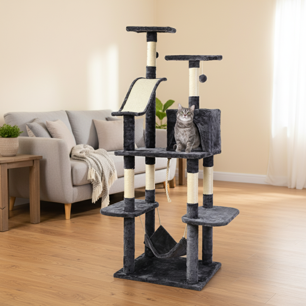 i.Pet Cat Tree 171cm Tower Scratching Post Scratcher Wooden Condo House Bed Toys