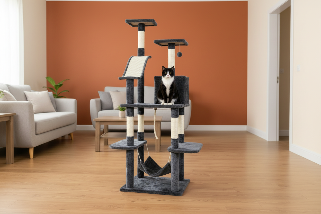 i.Pet Cat Tree 171cm Tower Scratching Post Scratcher Wooden Condo House Bed Toys