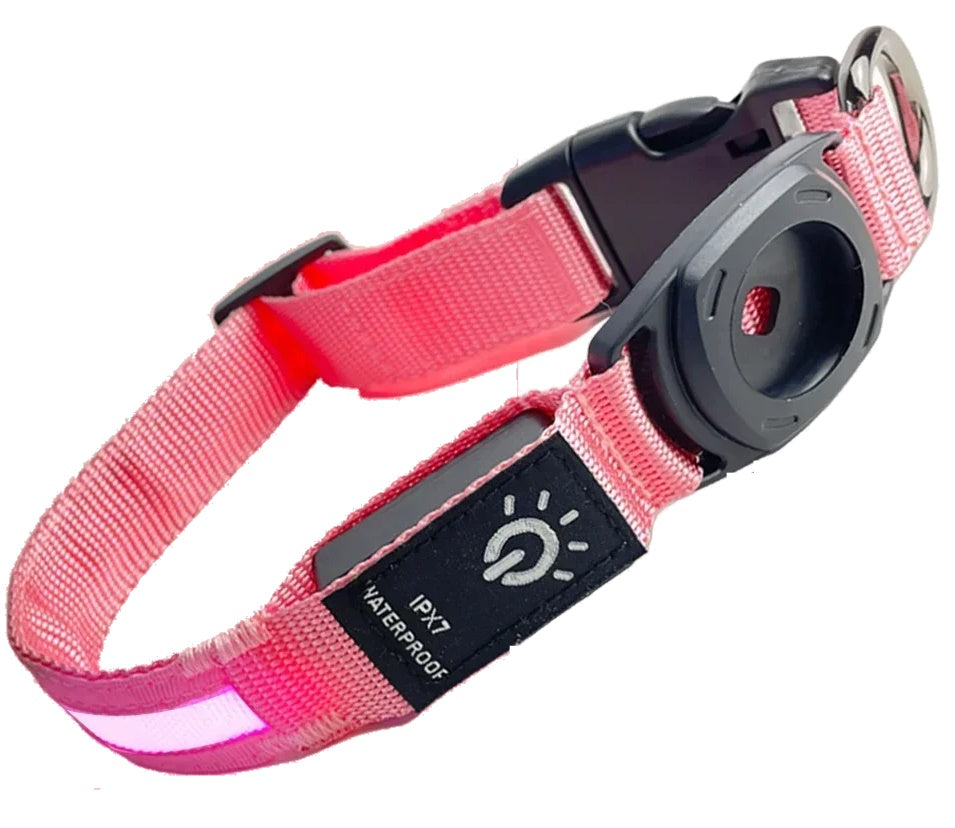 True Blue Pets Waterproof LED Dog Collar - Pink