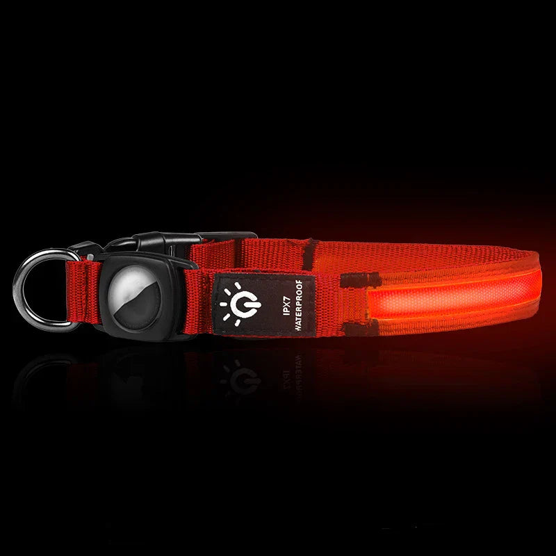 True Blue Pets Waterproof LED Dog Collar - Red