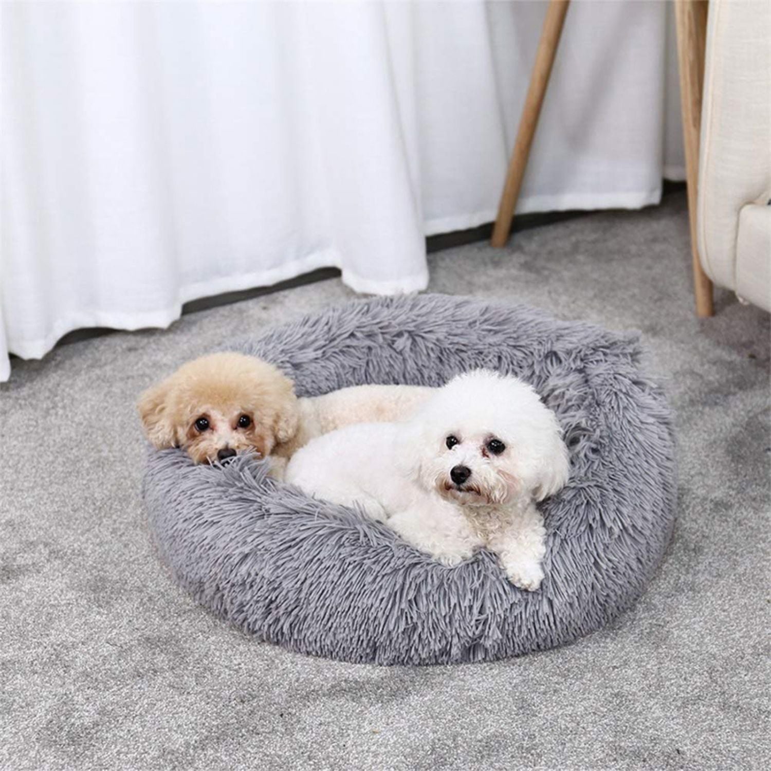 True Blue Pets Luxurious Plush Pet Bed 60cm in Elegant Grey
