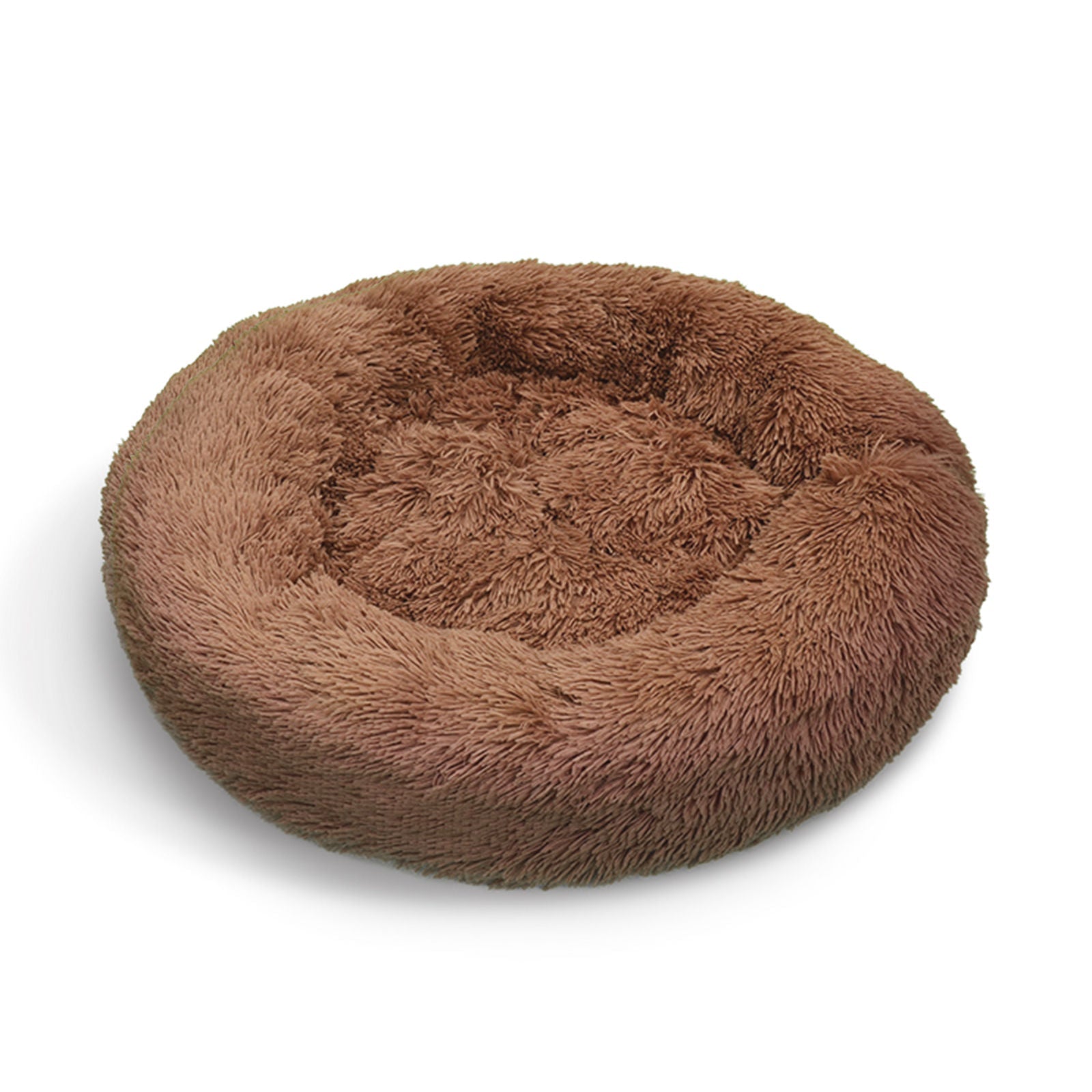 True Blue Pets XXL Plush Round Dog Bed - Premium Comfort in Light Coffee