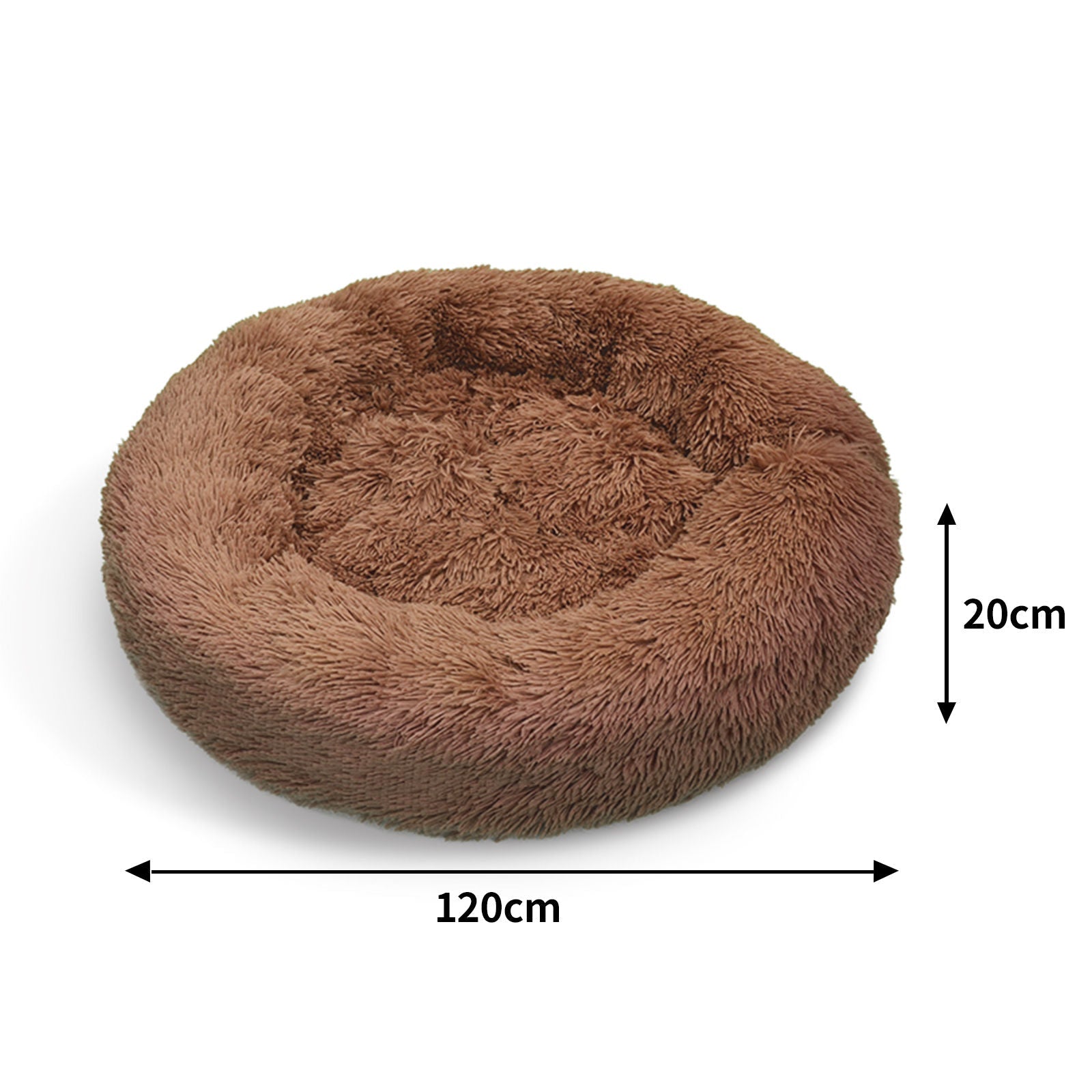 True Blue Pets XXL Plush Round Dog Bed - Premium Comfort in Light Coffee