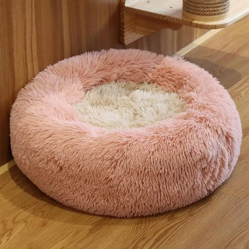 PawfectFriend Luxurious Plush Calming Dog & Cat Bed - XXL Fluffy Donut Design