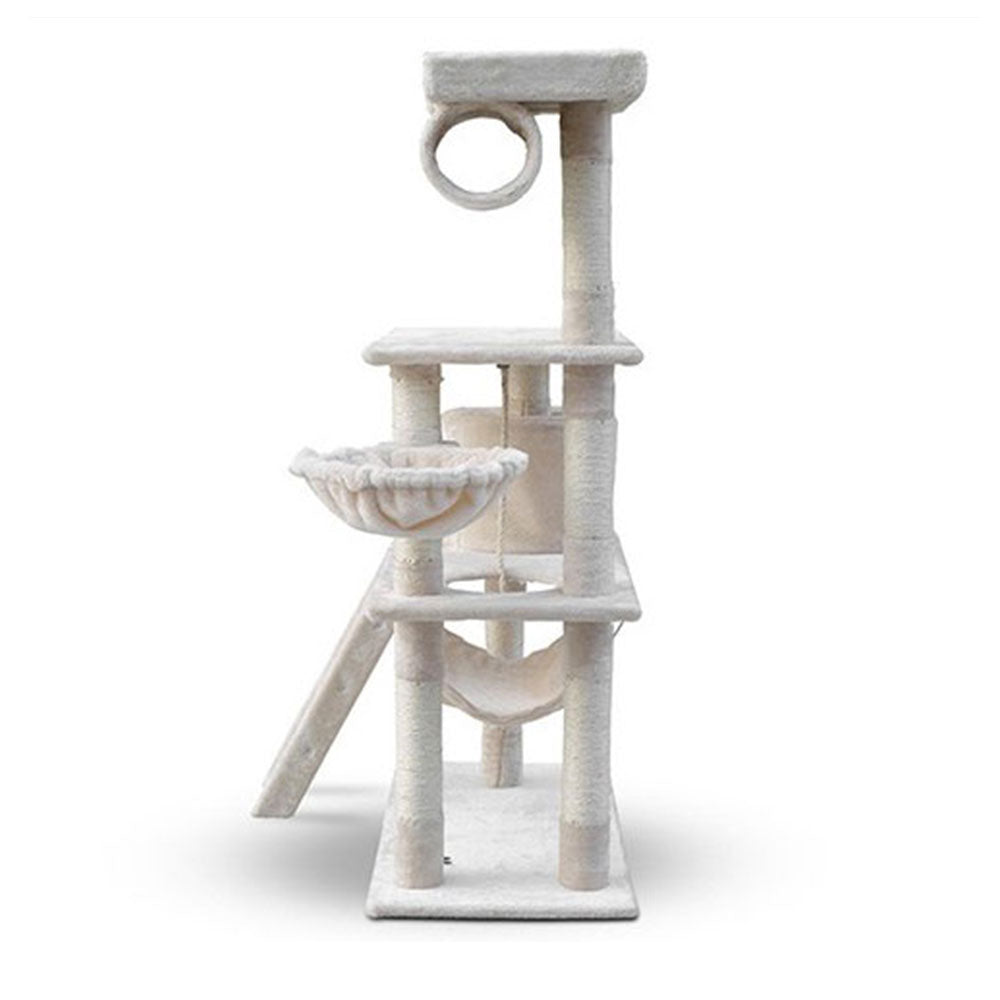 158cm Cat Tree Scratching Post Toy House Furniture Multilevel - beige