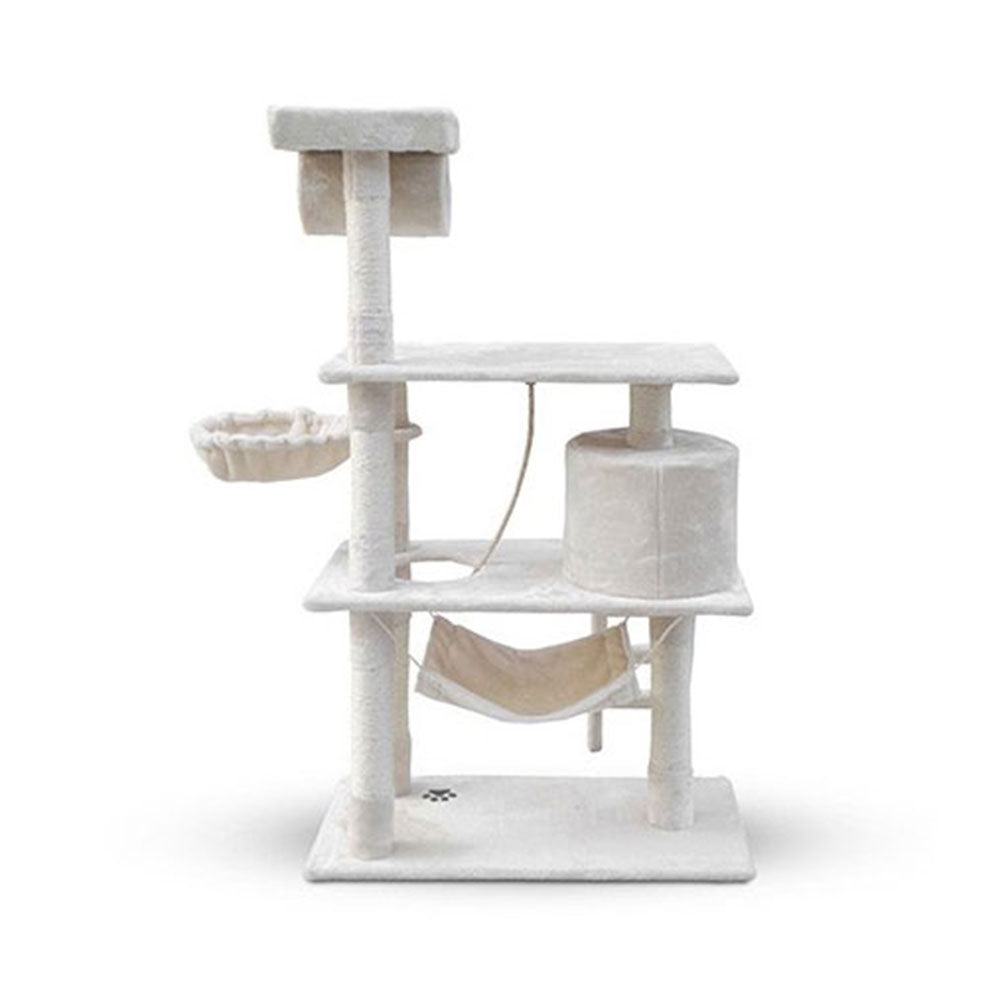 158cm Cat Tree Scratching Post Toy House Furniture Multilevel - beige