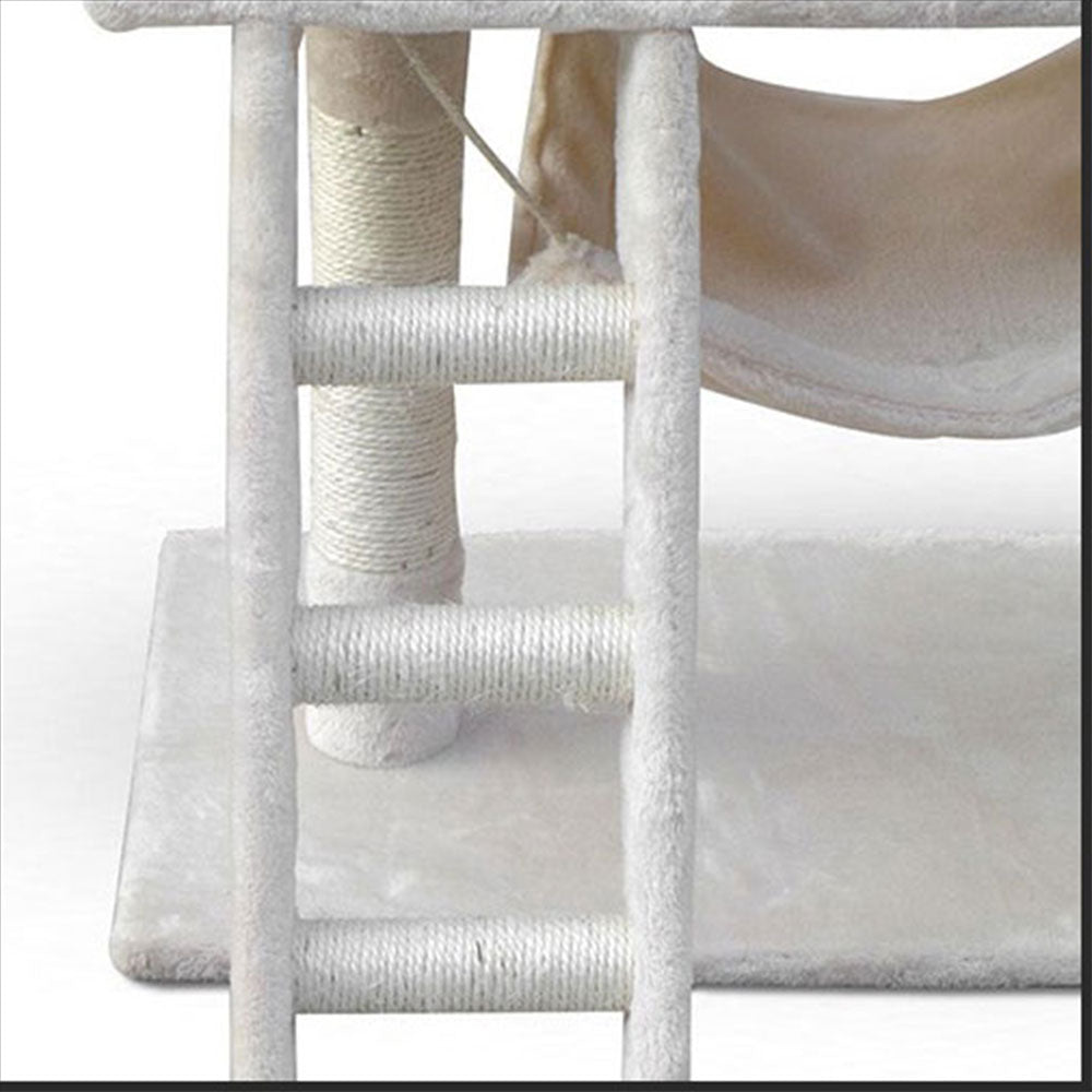 158cm Cat Tree Scratching Post Toy House Furniture Multilevel - beige