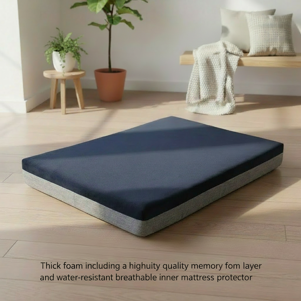 Palermo Memory Foam Orthopedic Dog Bed - 12CM Thick, Waterproof Comfort for Large Breeds