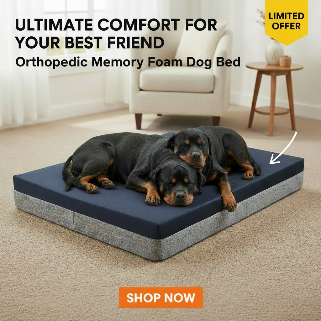Palermo Luxury 15CM Thick Orthopedic Memory Foam Dog Bed for Extra-Large Dogs