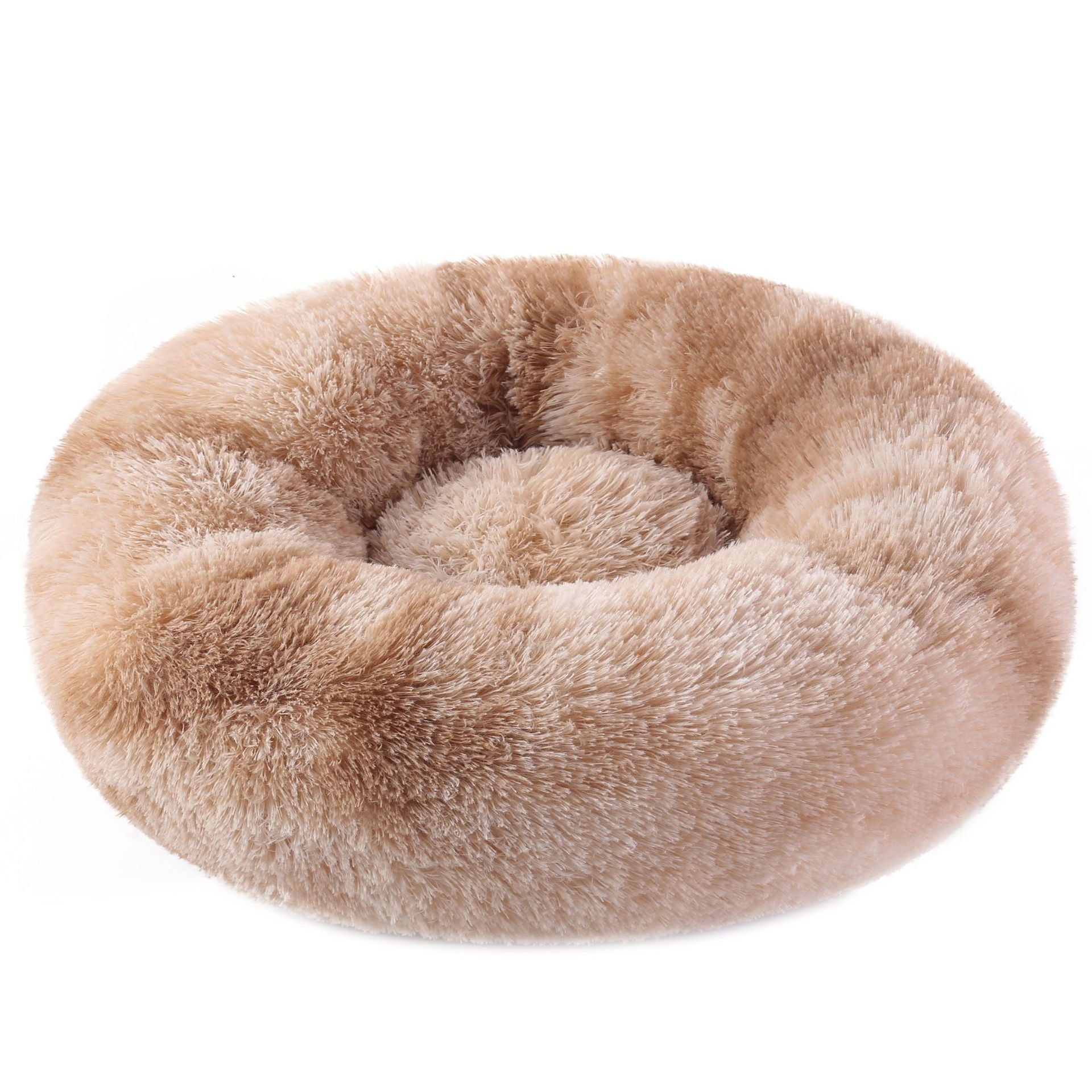 True Blue Pets Tie-Dye Baby Brown Plush Round Pet Bed - 50cm Cozy Comfort for Cats & Small Dogs