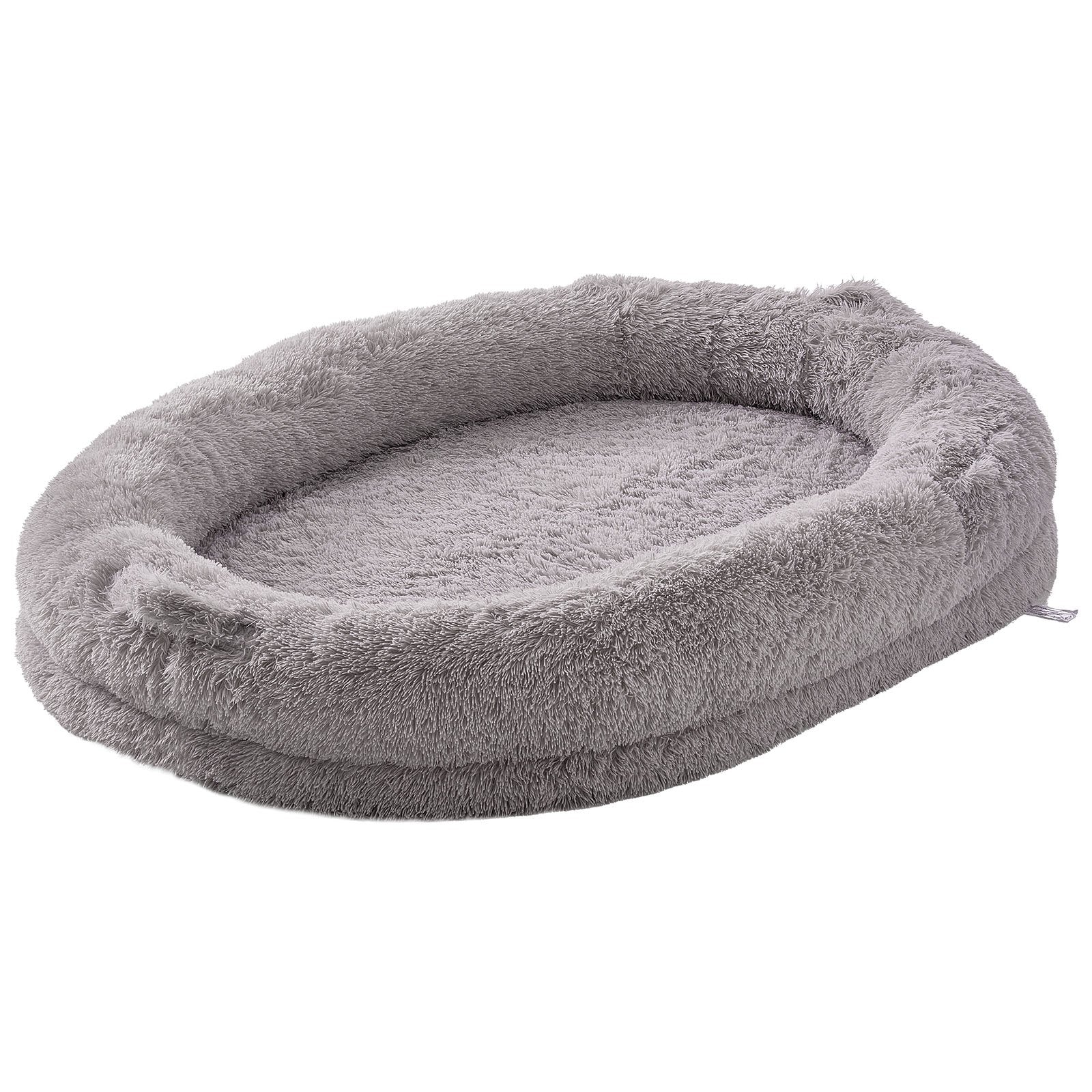 True Blue Pets Luxurious Human Dog Bed - Cozy Washable PV Velvet Retreat for You & Your Furry Friend